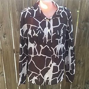 Tory Burch giraffe popover blouse